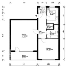 Mehr als nur vier Wände: Balkon, Grün und eigene Garage in Essen-Stadtwald - Grundriss
