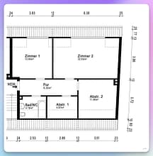 Dachgeschoss Idylle mit 3 Zimmern - Grundriss