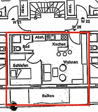 2-Zimmer-Appartment in gepflegter Anlage - Grundriss Wohnung